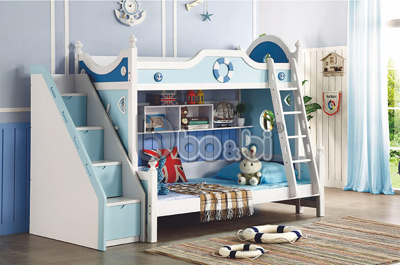 Giường tầng trẻ em màu xanh dương BB BABYB852-1